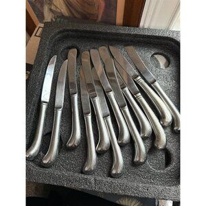 12 Piece Stainless Steel Dinner Knives Pistol Grip Handle Korea